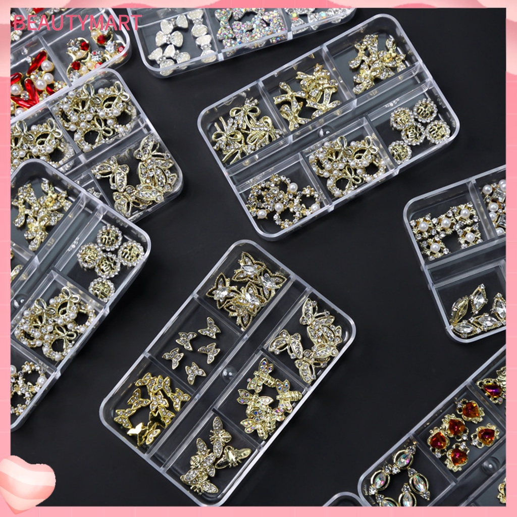 Phụ Kiện Trang Trí Móng Tay Hình Bướm Bằng Hợp Kim Siêu Sáng Bóng DIY