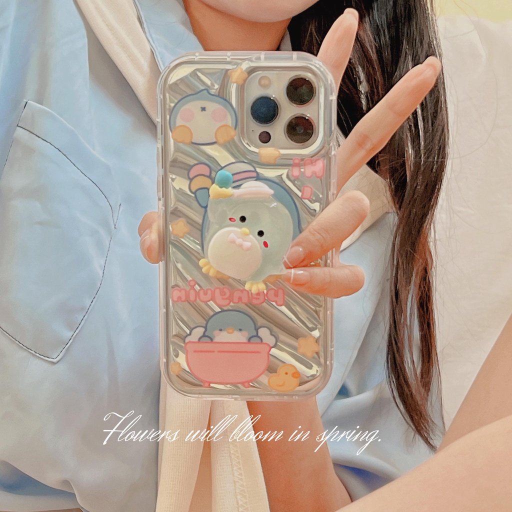 Ốp Điện Thoại TPU Mềm Trong Suốt Chống Rơi Hình Chim Cánh Cụt Hoạt Họa Cho iPhone 11 13 12 14 Pro Max