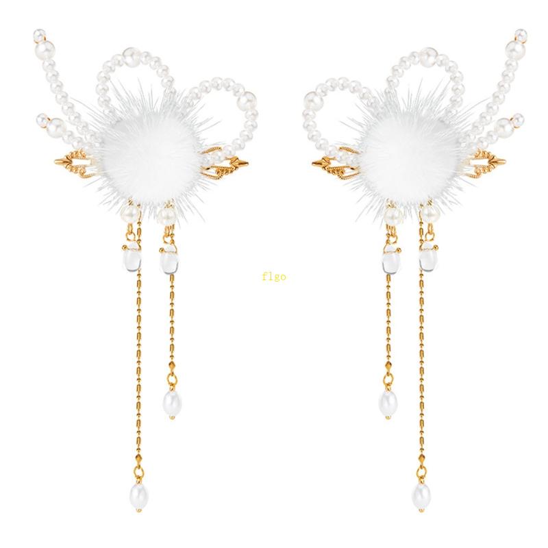 Kẹp Tóc Hình Bướm Bằng Hợp Kim Phối Tua Rua Hóa Trang Dự Tiệc Cho Bé Gái