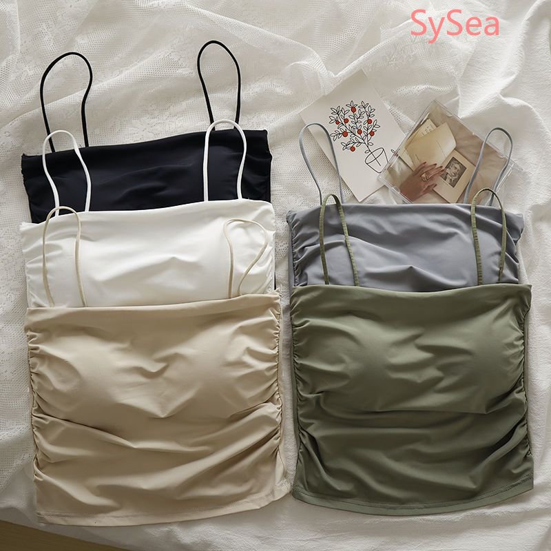 Áo Hai Dây Có Mút Đệm Ngực Thời Trang Mùa Hè Cho Nữ