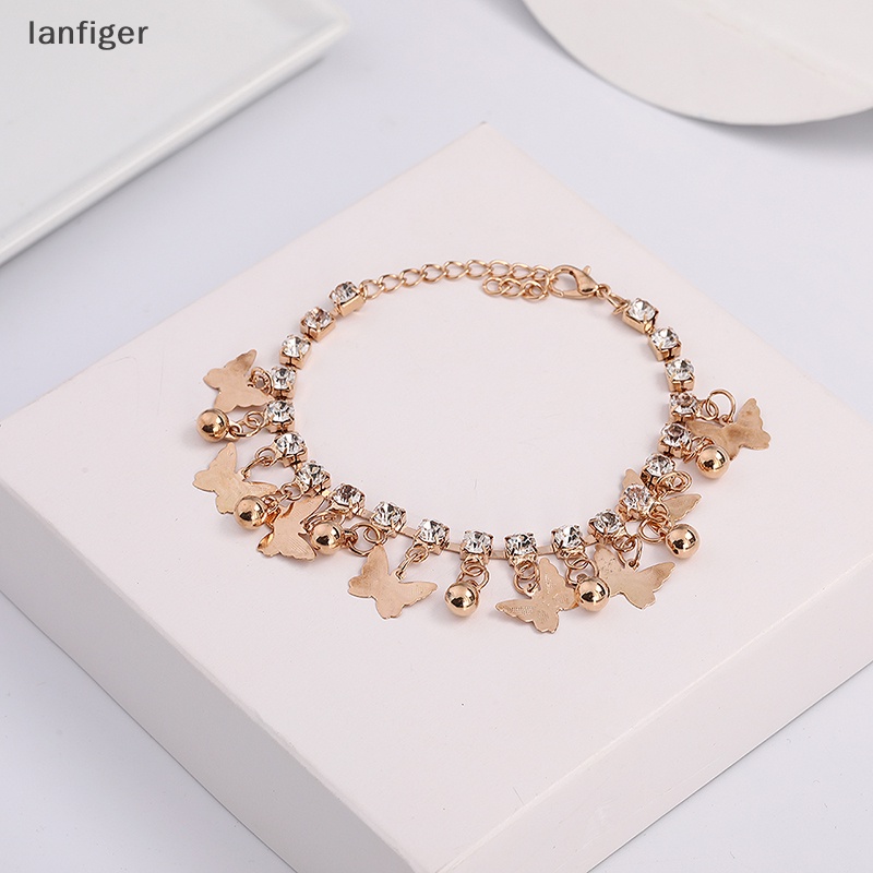 Lanf Lắc Chân Dạng Chuỗi Tua Rua Mặt Hình Bướm Trang Sức EN