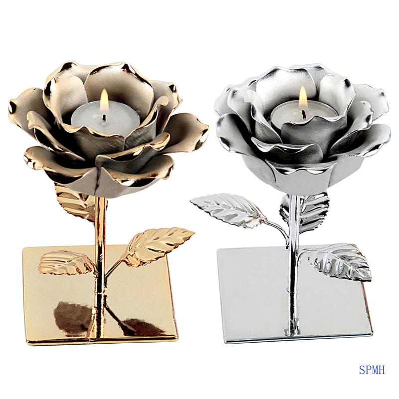 Giá Đỡ Đèn Cầy Bằng Sắt Hình Hoa Hồng Độc Đáo Trang Trí Nhà Cửa