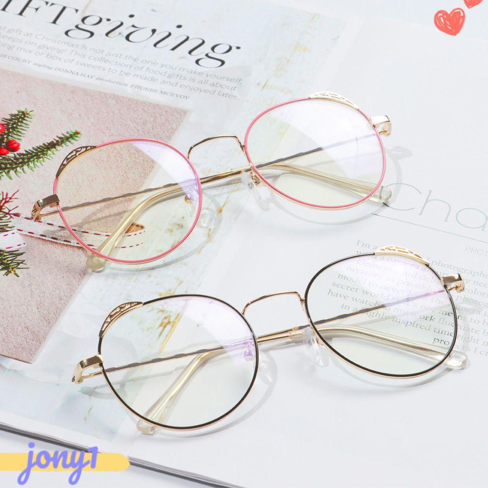 Mắt Kính Gọng Tròn Siêu Nhẹ Phối Tai Mèo Độc Đáo Thời Trang