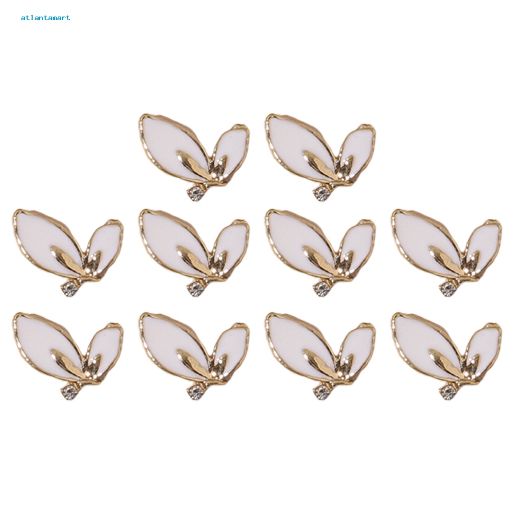 Túi Đựng Đồ Dùng Cao Cấp Tiện Dụng| Set 10 Phụ Kiện Trang Trí Móng Tay Nghệ Thuật Ba Chiều Bóng Cao Bằng Hợp Kim Hình Nơ Hoa Trà Thơm DIY