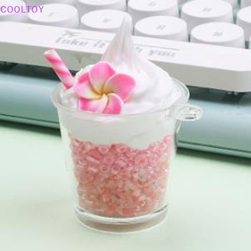 Cooltoy Móc Khóa Cốc Tròn Màu Trơn Phát Sáng Hình Hoa Đào Hoạt Hình DIY