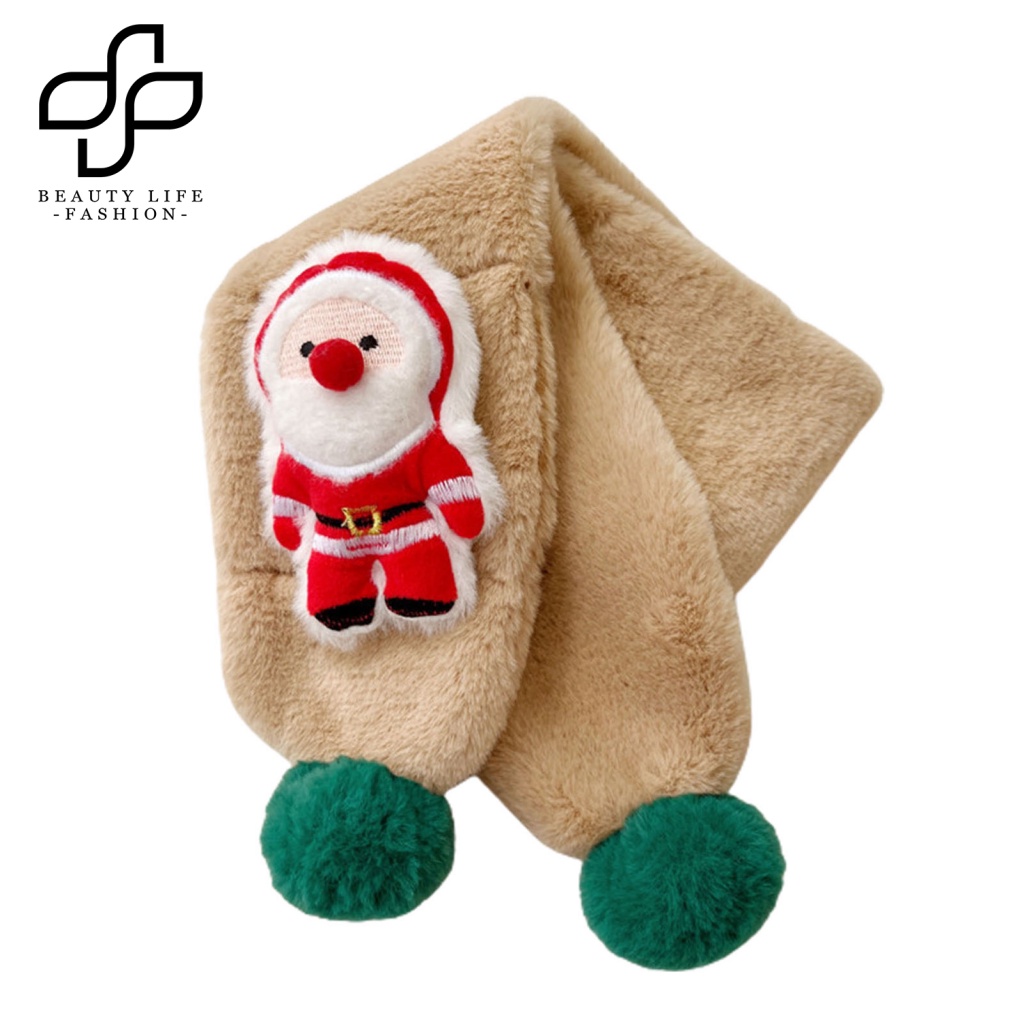 Khăn Choàng Cổ Bằng Vải Bông Họa Tiết Hoạt Hình Giáng Sinh Thời Trang Dành Cho Trẻ Em