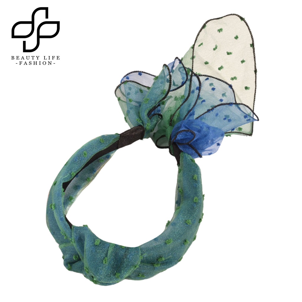 Cài Tóc Vải Mềm Bản Rộng Chống Trượt Phối Màu Tương Phản Kiểu Vintage Cho Nữ