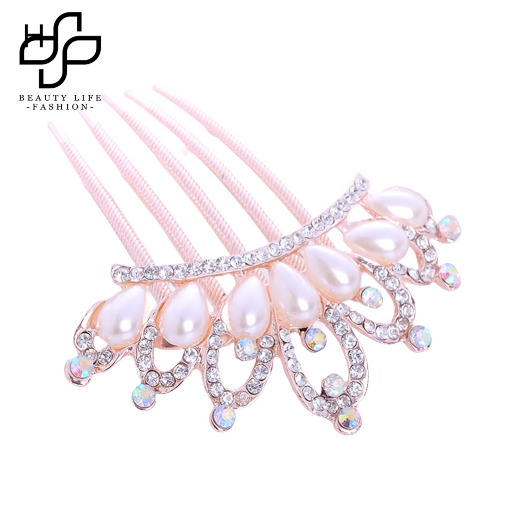 Lược Cài Tóc Đính Đá Lấp Lánh Dễ Sử Dụng