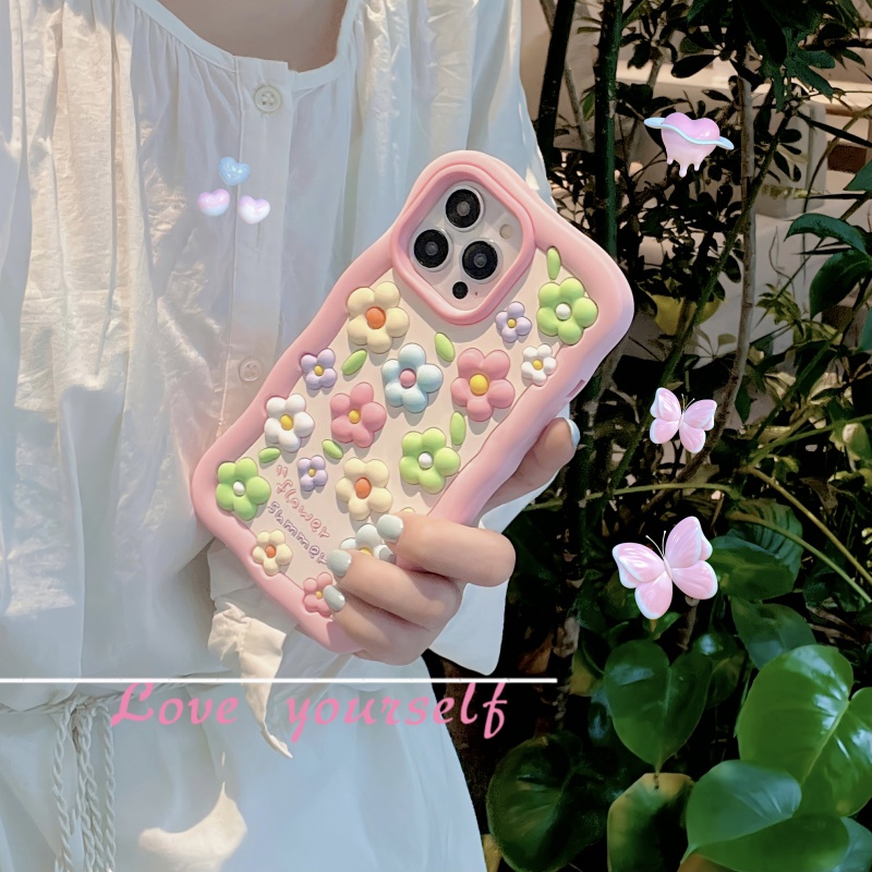Ốp Điện Thoại Silicon Hình Hoa Nhiều Màu Cho iPhone 14Pro 11 12 12Pro 12promax 13 casing 13Pro 13promax 14 14promax 13