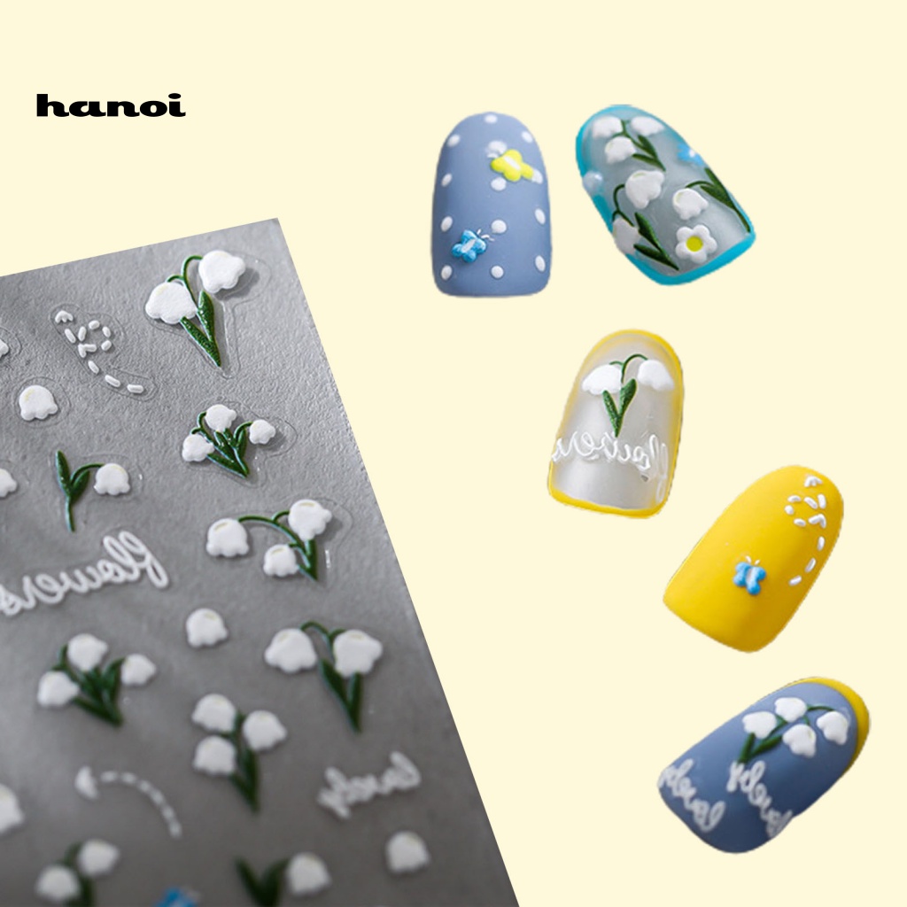 Miếng Dán Trang Trí Móng Tay 5D Tự Dính Không Phai Màu Chống Rơi Cho Nữ