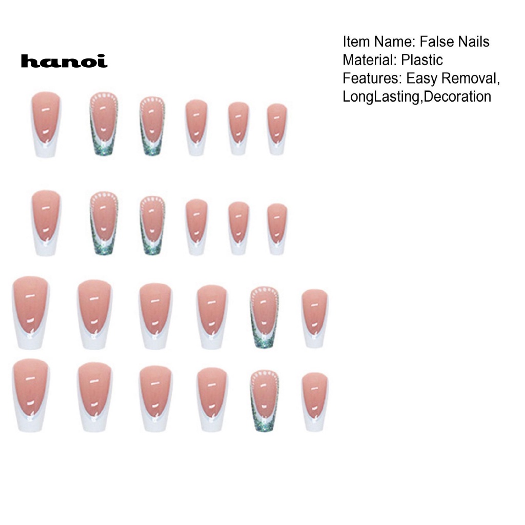 Set 24 Móng Tay Giả Có Thể Tháo Rời DIY Thời Trang