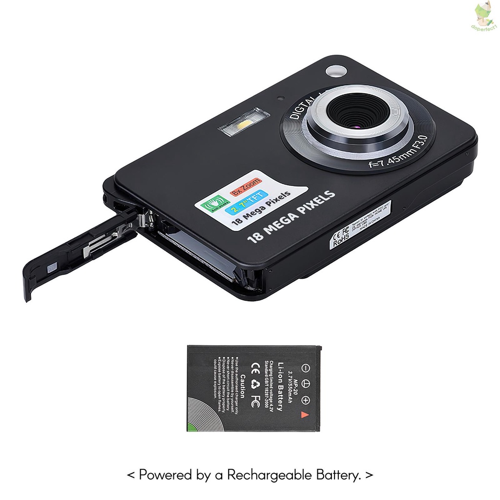 Portable 720P Digital Camera Video Camcorder 18MP Photo 8X Zoom Anti-shake 2.7 Inch Large TFT Screen Built-in Lithium Ba   Came-6.5