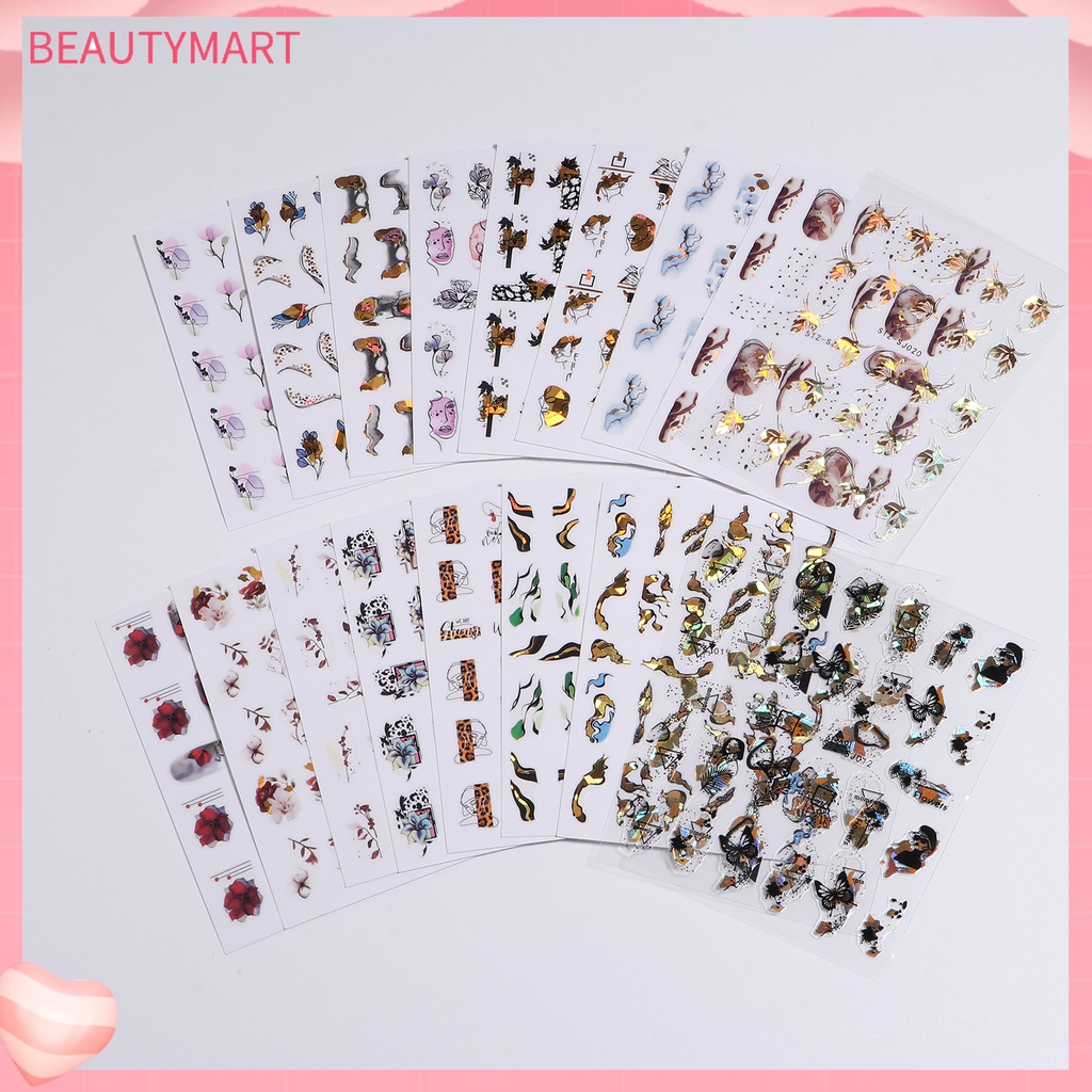 [beautymart] Miếng Dán Móng Tay Tự Dính Siêu Mỏng Họa Tiết Tinh Tế Tự Dính Mạnh Dễ Sử Dụng DIY