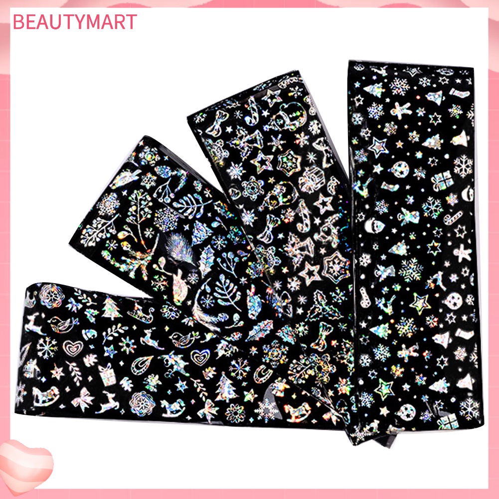 Sticker Dán Móng Nghệ Thuật Họa Tiết Bông Tuyết Giáng Sinh