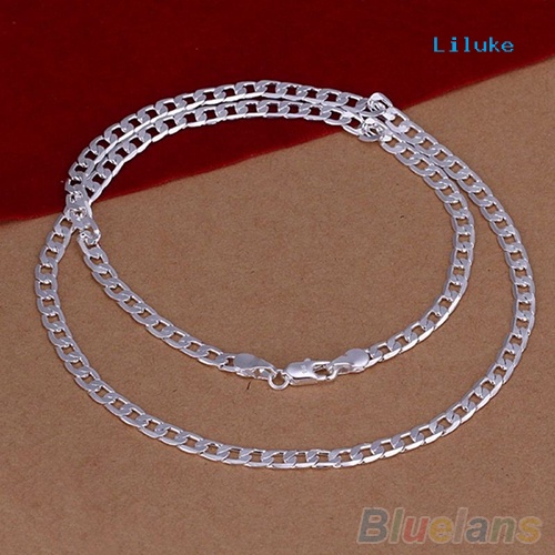 Vòng cổ Hợp Kim Mạ Bạc Bản Dẹt 4mm Thời Trang