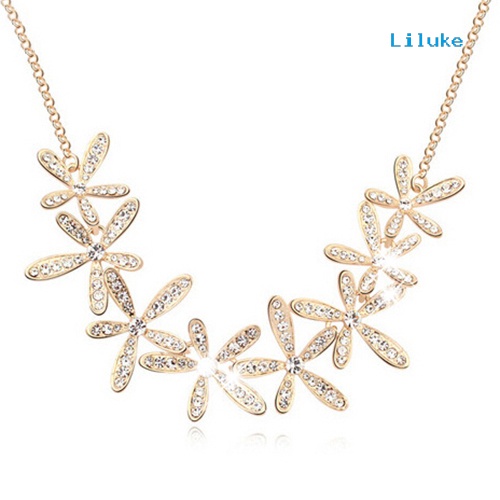 Vòng cổ Hợp Kim Trang Trí Hoa Tuyết Đính Đá Xinh Xắn Cho Nữ