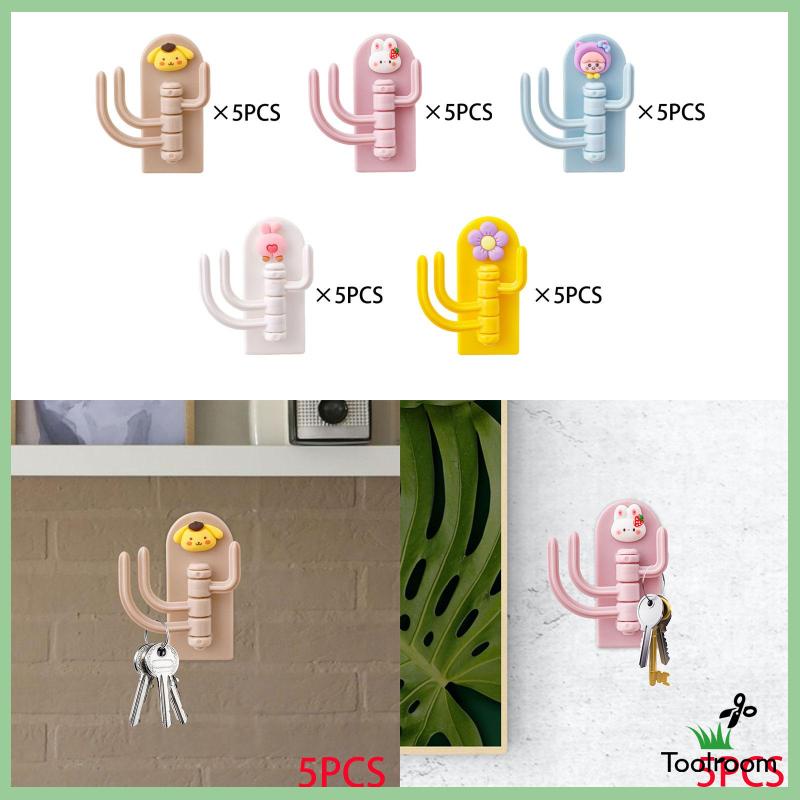 Set 5 Móc Treo Chìa Khóa Dạng Xoay Sáng Tạo Cho Phòng Ngủ