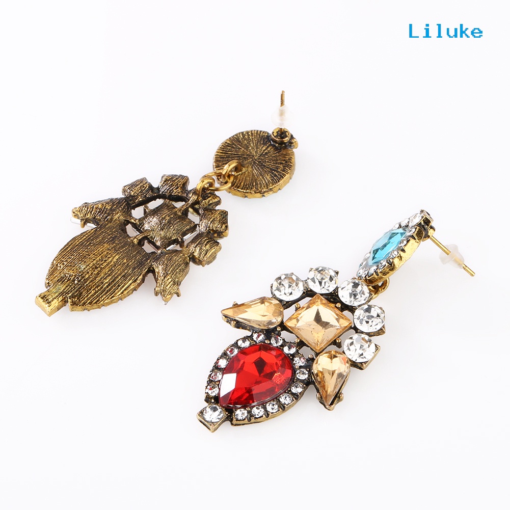 Đôi Khuyên Tai HìNh Hoa ĐíNh Kim Cương Giả NhiềU MàU ThờI Trang Cho Nữ