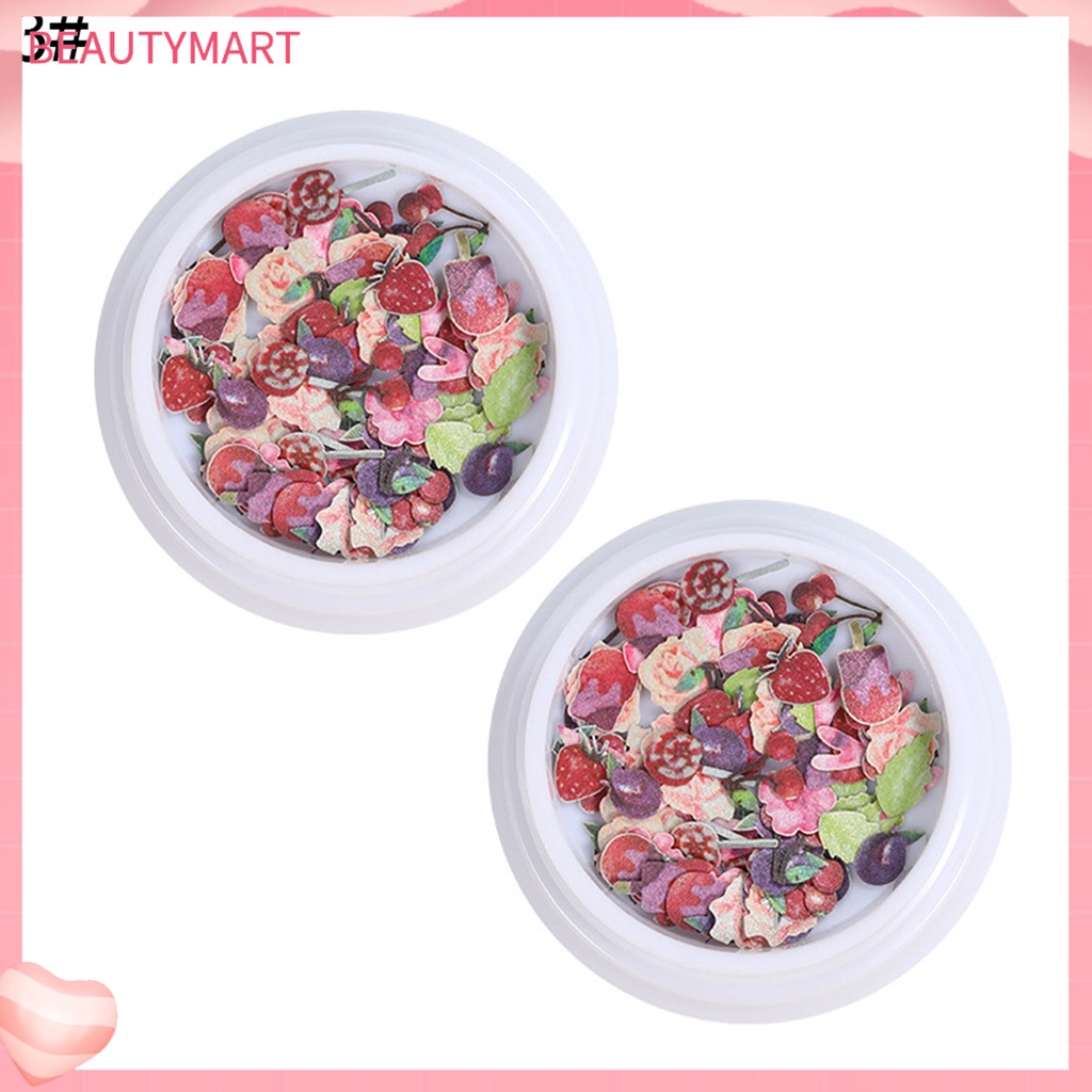 [beautymart] Set 2 Hộp Kim Sa Hình Động Vật Hoa Bướm Côn Trùng Trang Trí Móng Tay