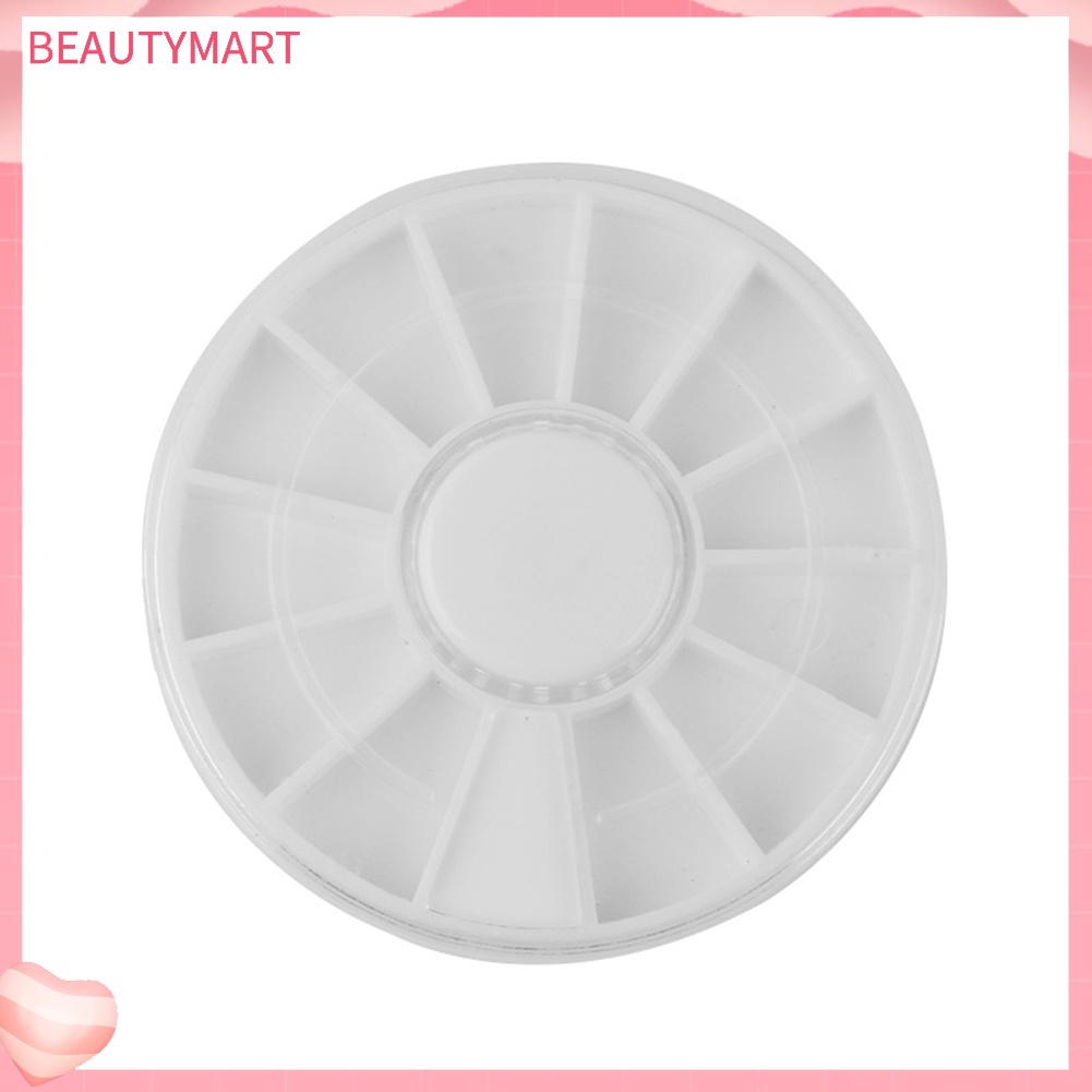 Hộp Tròn Rỗng Đựng Phụ Kiện Trang Trí Móng 12 Ngăn Tiện Lợi Ốp