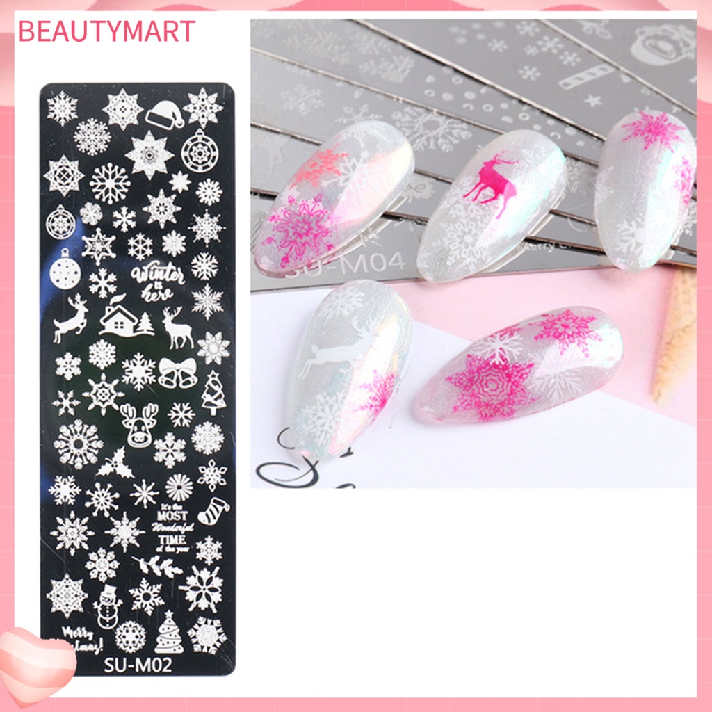 Khuôn In Họa Tiết Trang Trí Móng Tay Bằng Thép Không Gỉ Chống Rỉ Dễ Sử Dụng