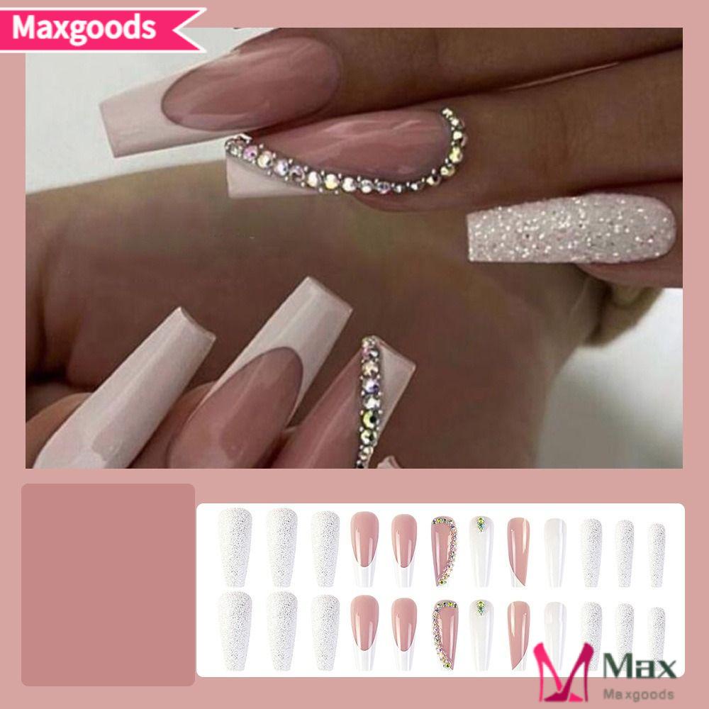 Bộ Móng Tay Giả DIY Dạng Nhấn Hình Chữ T Phong Cách Pháp