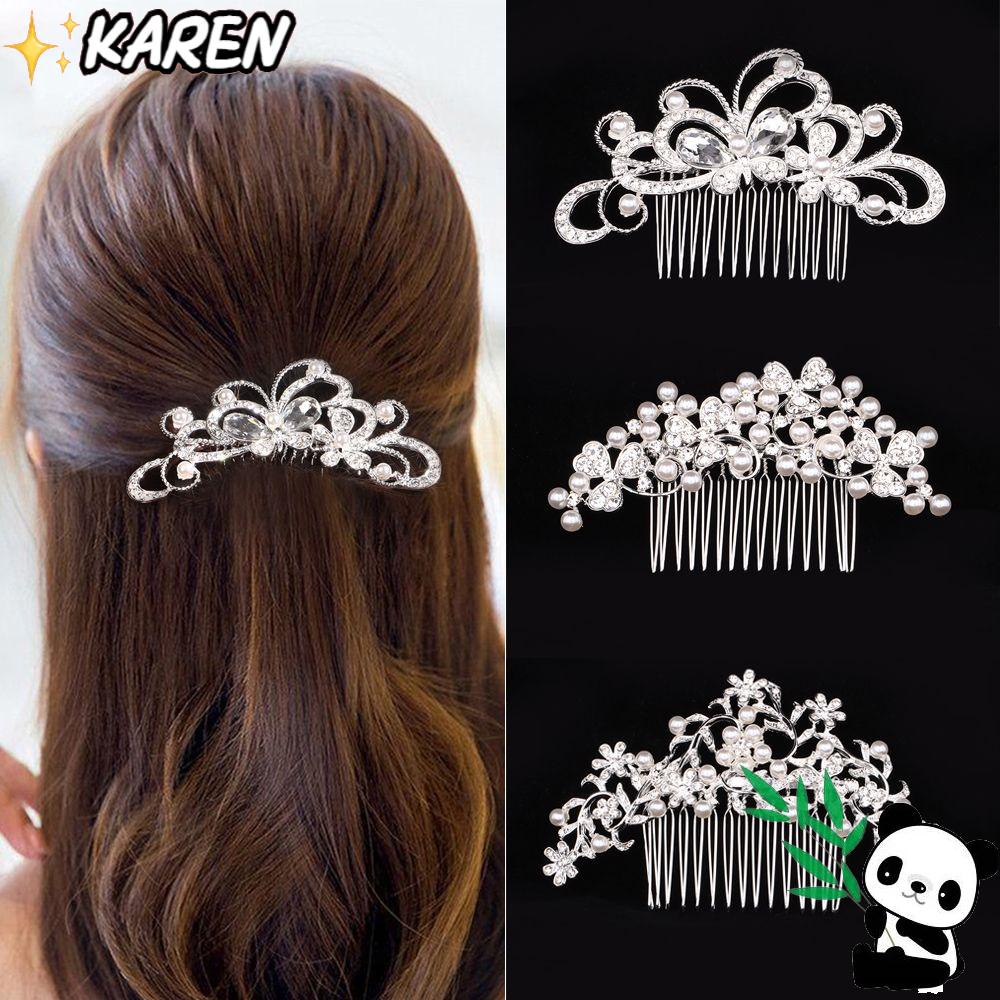 Lược Cài Tóc Họa Tiết Hoa Lá Sang Trọng Cho Cô Dâu