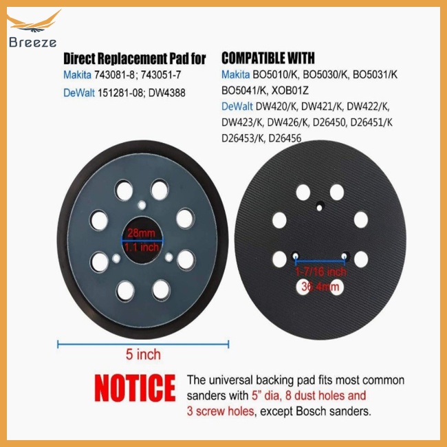 Đệm Vòng Móc 8 Lỗ 5 Inch Thay Thế Tương Thích Với Dây Cáp Makita