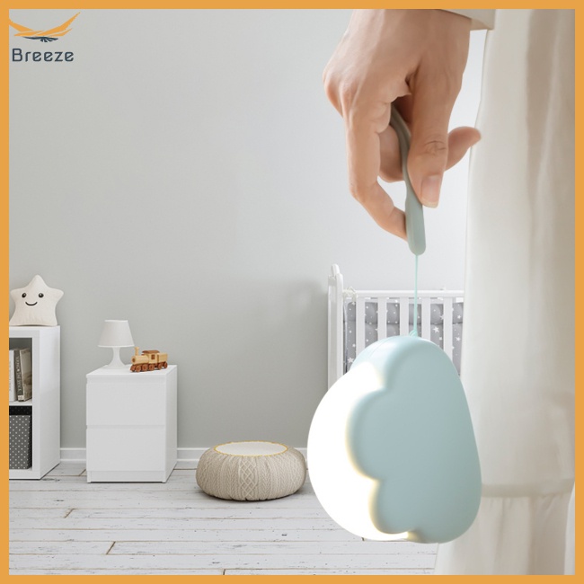 Bộ 2 Đèn Ngủ Led 4 Chế Độ Sạc Usb Hình Đám Mây Dễ Thương Bằng Silicone