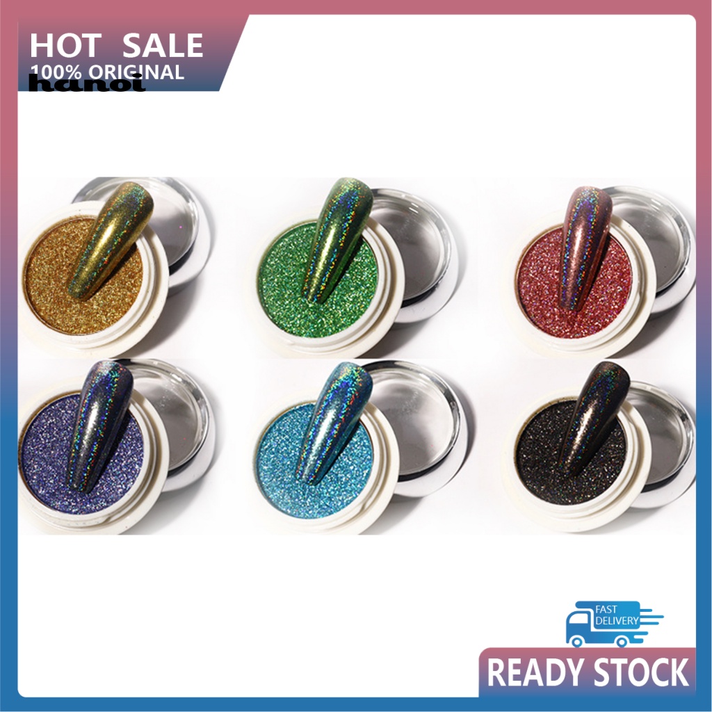 Set 6 Hộp Bột Tráng Gương Mạ Điện Dùng Để Trang Trí Móng Nghệ Thuật