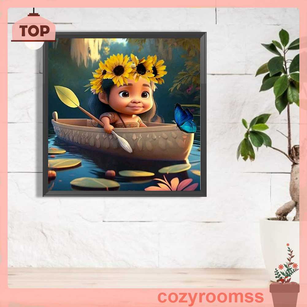 Tranh Đính Đá Kim Cương Toàn Bộ 5D DIY Hình Vẽ Cô Gái Trang Trí Nhà Cửa