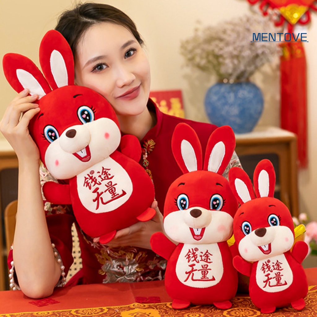 Thỏ Nhồi Bông May Mắn 20 / 25 / 30cm Trang Trí Phòng Ngủ Năm Mới 2023