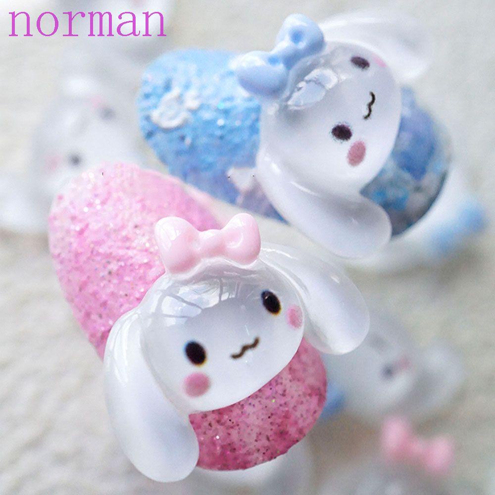 Phụ Kiện Trang Trí Móng Tay Trong Suốt Hình Chú Chó Tai To Dễ Thương DIY