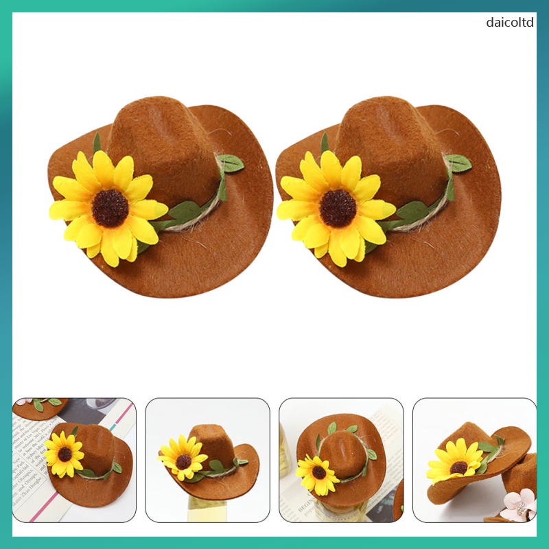 Set 2 Nón Cao Bồi Bằng Vải Nỉ 8x8cm Trang Trí Halloween