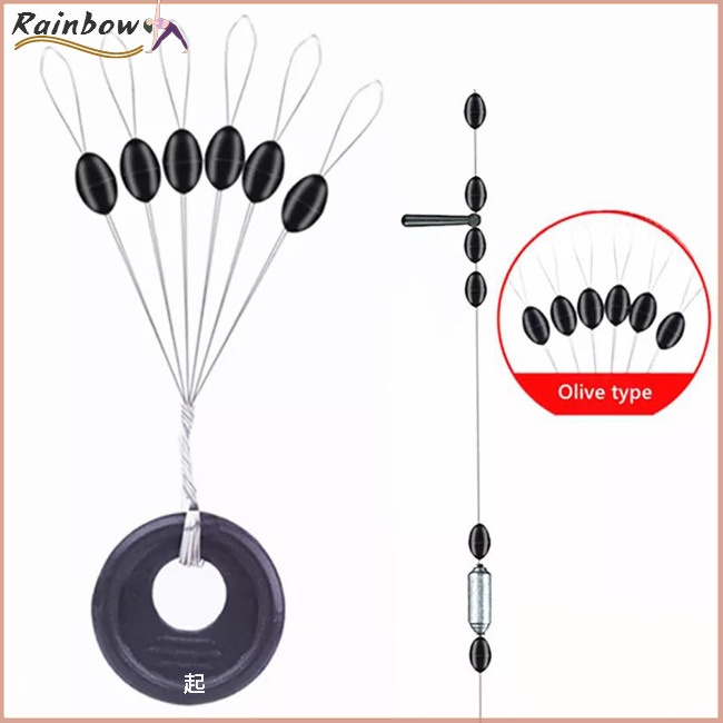 Set 100 Nút Cao Su Chặn Dây Câu Cá 0.2-5 4 Kích Cỡ#