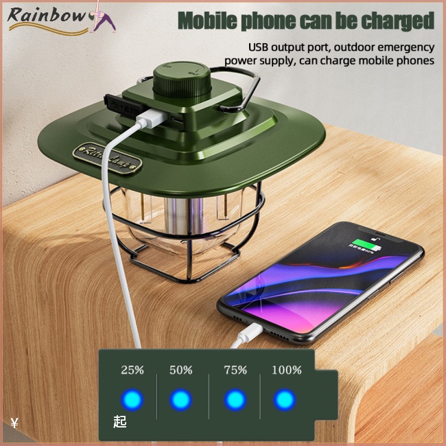 Đèn Led Cắm Trại 4 Cấp Độ Ipx4 Chống Thấm Nước Sạc Usb Đa Năng Tiện Dụng