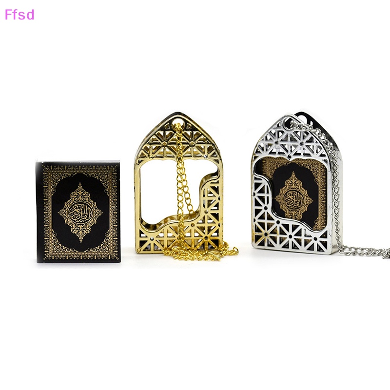 {Ffsd} Mặt Vòng cổ Trang Sức Mini Hình Cuốn Sách Quran Thật Đọc Giấy Thật Trang Trí Tôn Giáo * Bán Chạy
