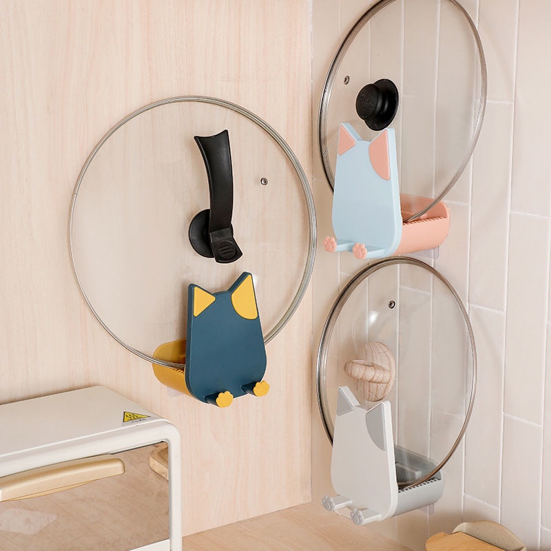 Giá Đỡ Nắp Nồi / Thớt Gắn Tường Không Cần Đục Lỗ Đa Năng Cho Nhà Bếp