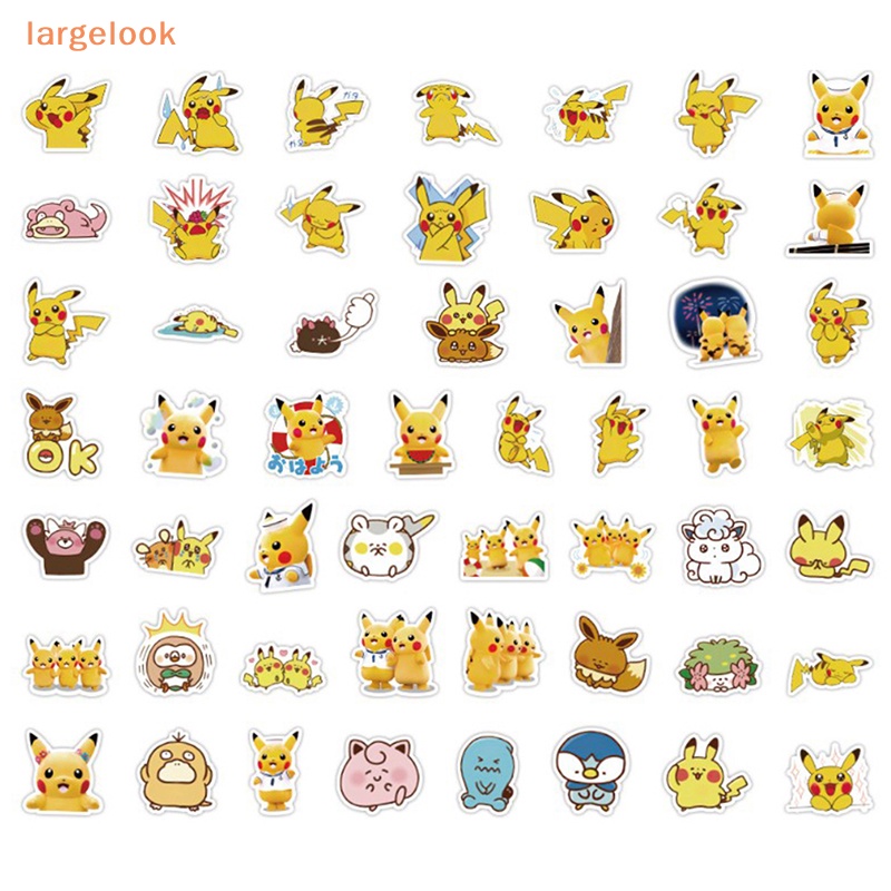 Bộ 60 Miếng Dán Hoạt Hình Pokemon Cho Bé