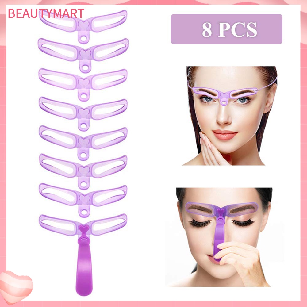 Set 8 Khuôn Thẻ Vẽ Lông Mày Chuyên Nghiệp