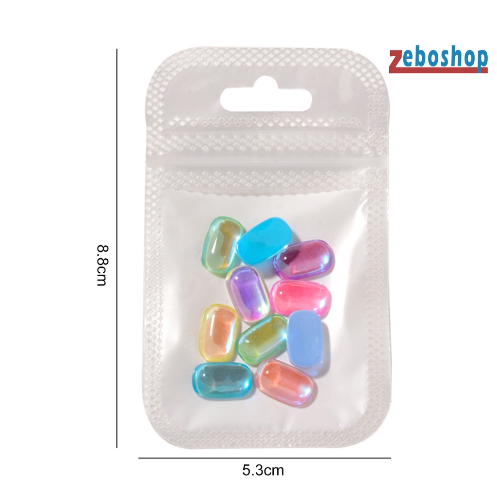 Set 10 Phụ Kiện Trang Trí Móng Tay Nghệ Thuật Hình Bát Giác 3D Lấp Lánh Không Phai Màu