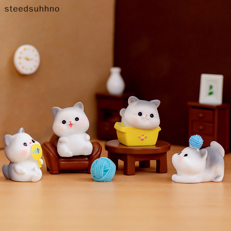 Mô Hình Chú Mèo Bằng Nhựa Resin Dễ Thương Trang Trí Tiểu Cảnh / Để Bàn / Xe Hơi