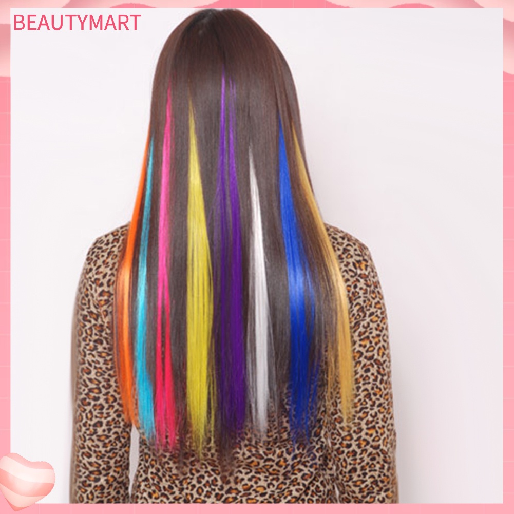 Tóc Giả Thẳng Dài Nhiều Màu Bằng Sợi Tổng Hợp Dành Cho Nữ