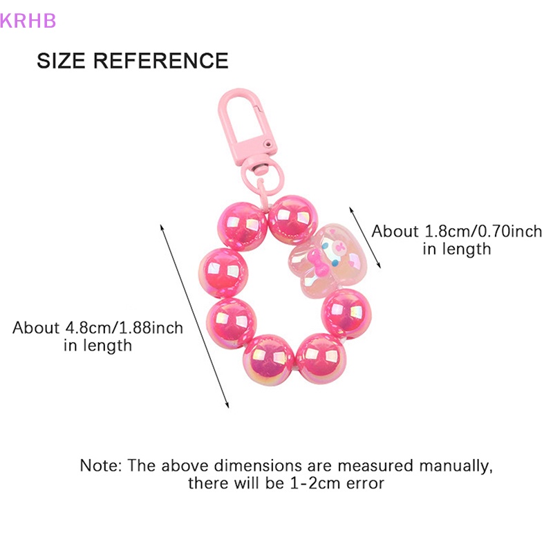 Móc Chìa Khóa Đính Hạt Màu Trơn Hình Gấu / Thỏ Dễ Thương Mới