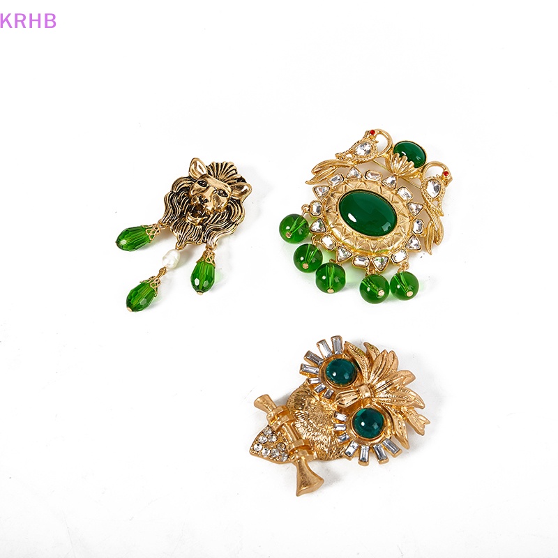 Ghim Cài Áo Hình Cú Mèo Đính Đá Tua Rua Phong Cách Hoàng Gia Cổ Điển Mới