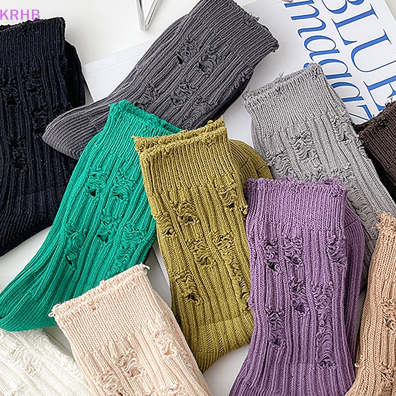 Vớ Dệt Kim Rách Thời Trang Harajuku Đường Phố Mới Cho Nữ