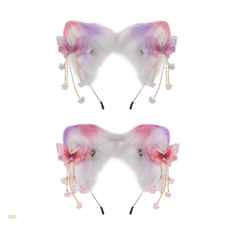 Băng Đô Cài Tóc Hình Tai Mèo Phong Cách Trung Hoa