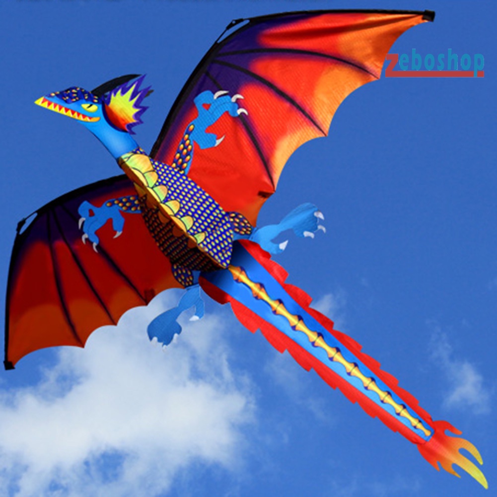 Diều Hình Rồng Bay 3D Nhiều Màu Sắc Kèm 100m Dây Đuôi Dài Độc Đáo Cho Bé