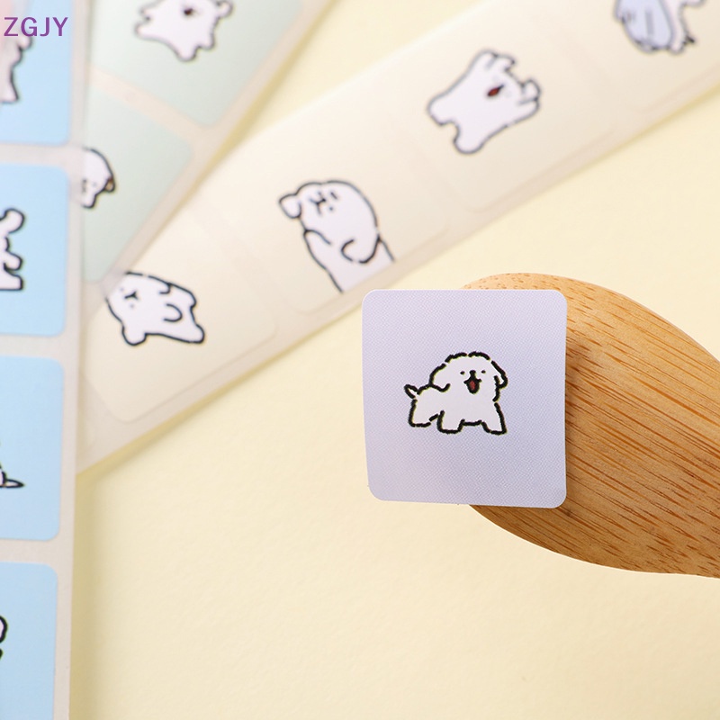 Cuộn 500 Nhãn Dán Trang Trí Hình Chú Chó Dễ Thương Mới