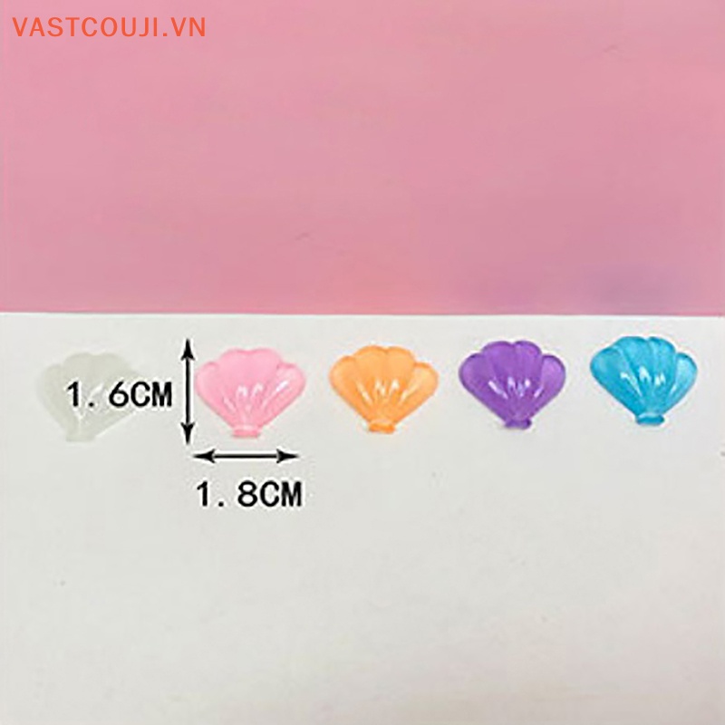 Set 10 Viên Đá 3D Dạ Quang Hình Vỏ Sò Dễ Thương Dùng Trang Trí Sổ Tay DIY